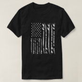 アメリカ動揺して国旗とサーフボード Tシャツ (デザイン正面)