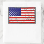 アメリカ動揺して国旗のシール 長方形シール (バッグ)