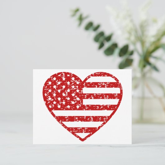 アメリカ動揺して国旗のハート ポストカード (スタンド正面)