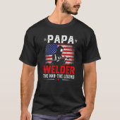 アメリカ動揺して国旗のパパが伝説を歓迎する Tシャツ (正面)