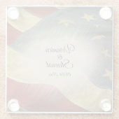 アメリカ動揺して国旗の名前と日付 ガラスコースター (裏面)