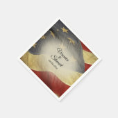 アメリカ動揺して国旗の名前と日付 スタンダードカクテルナプキン (角)