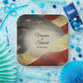 アメリカ動揺して国旗の名前と日付 ペーパープレート (パーティー)