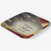 アメリカ動揺して国旗の名前と日付 ペーパープレート (傾斜あり)