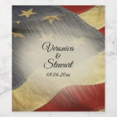 アメリカ動揺して国旗の名前と日付 ワインラベル (シングルラベル)