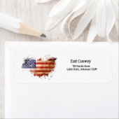 アメリカ動揺して国旗の差出人住所 ラベル (インサイチュ)