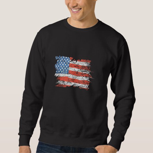 アメリカ動揺して国旗の愛国心 スウェットシャツ (正面)