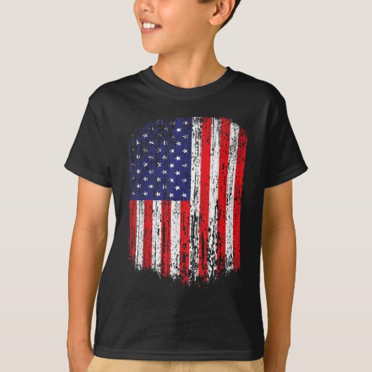 アメリカ動揺して国旗の愛国心 Tシャツ (正面)