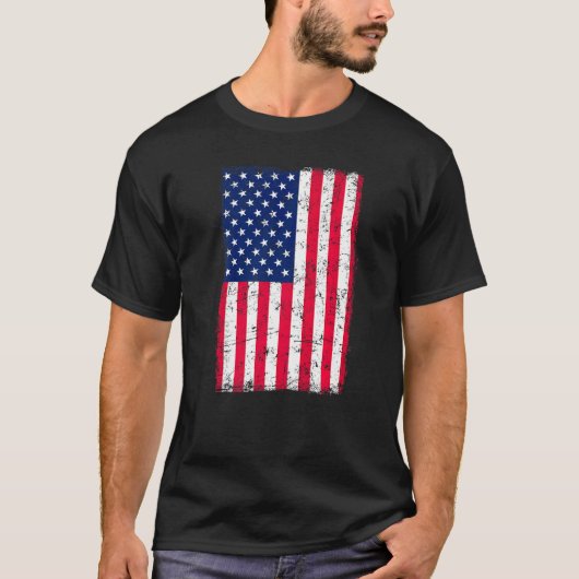 アメリカ動揺して国旗の愛国的なアメリカ合衆国4日 Tシャツ (正面)
