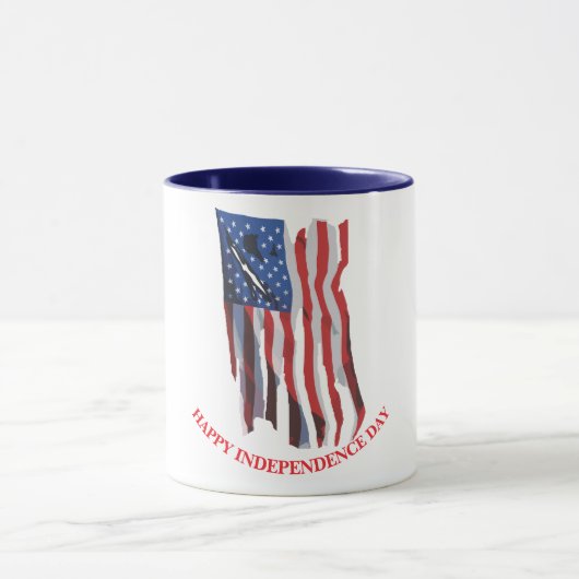 アメリカ動揺して国旗の愛国的カスタム マグカップ (中央)