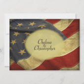 アメリカ動揺して国旗の結婚式招待状 招待状 (裏面)