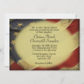 アメリカ動揺して国旗の結婚式招待状 招待状 (正面)