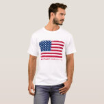 アメリカ動揺して国旗のTシャツ Tシャツ<br><div class="desc">アメリ素朴カ国旗の動揺してイラストレーションを使用したTシャツ。7月4日お祝いに最適</div>