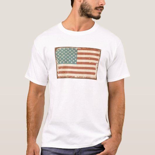 アメリカ動揺して国旗のTシャツ Tシャツ (正面)