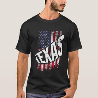 アメリカ動揺して国旗テキサス州 Tシャツ