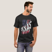 アメリカ動揺して国旗テキサス州 Tシャツ (正面フル)