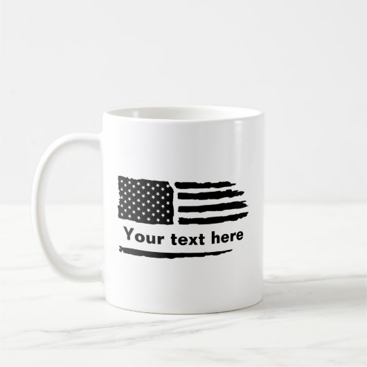 アメリカ動揺して国旗パーソナライズされた- -カスタム コーヒーマグカップ (左)