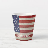 アメリカ動揺して国旗 カフェラテマグ (正面)