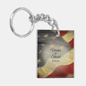 アメリカ動揺して国旗 キーホルダー (正面左)