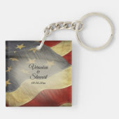 アメリカ動揺して国旗 キーホルダー (裏面)