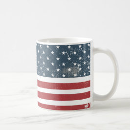 アメリカ動揺して国旗 コーヒーマグカップ