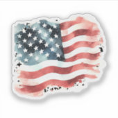 アメリカ動揺して国旗 シール (正面)