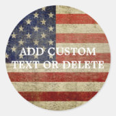 アメリカ動揺して国旗 ラウンドシール (正面)