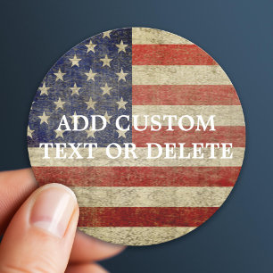 アメリカ動揺して国旗 ラウンドシール