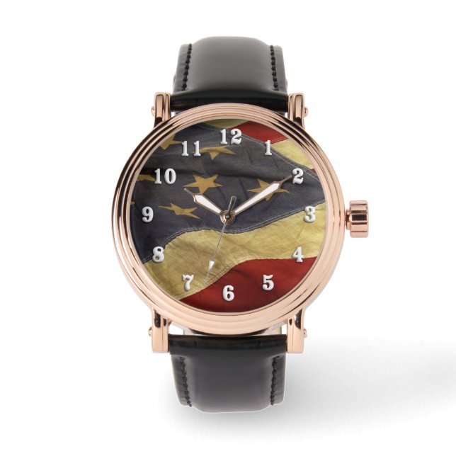 アメリカ動揺して国旗 腕時計 (正面)