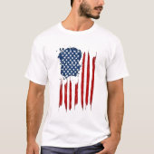 アメリカ動揺して国旗 Tシャツ (正面)