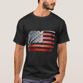 アメリカ動揺して国旗 Tシャツ