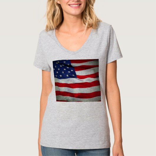 アメリカ動揺して国旗 Tシャツ (正面)