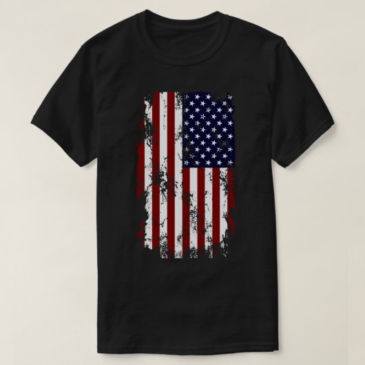 アメリカ動揺して国旗 Tシャツ (デザイン正面)