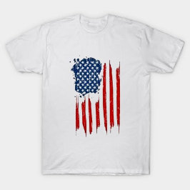 アメリカ動揺して国旗 Tシャツ