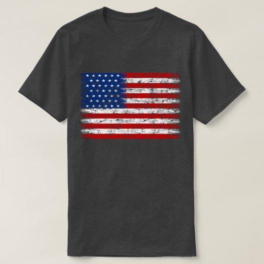 アメリカ動揺して国旗 Tシャツ (デザイン正面)