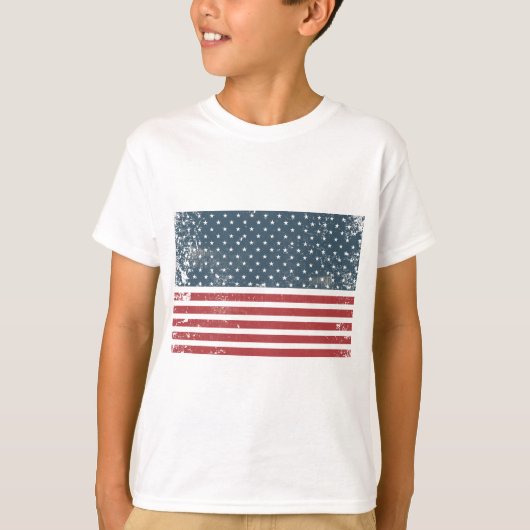 アメリカ動揺して国旗 Tシャツ (正面)
