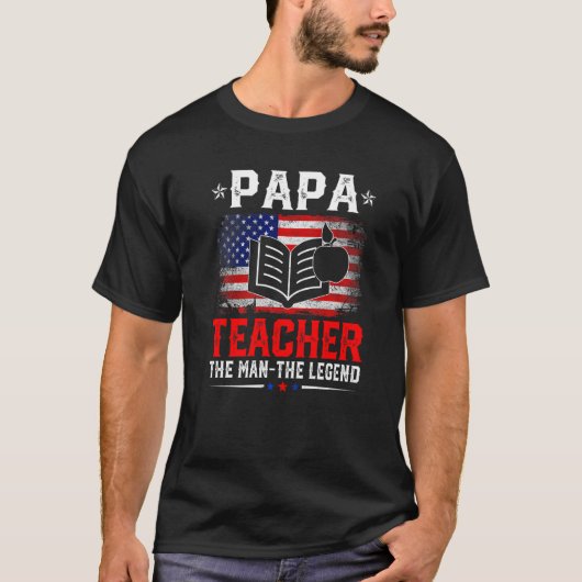 アメリカ動揺して国旗Papa先生ザ・レジェンドR Tシャツ (正面)