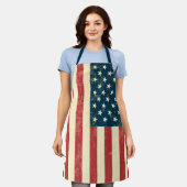 アメリカ動揺して愛国国旗 エプロン (着用した状態)