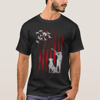 アメリカ動揺して愛国心のあるハンターズ国旗Duc Tシャツ