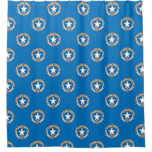 アメリカ北部マリアナ州旗を掲げたシャワーカーテン シャワーカーテン (正面)