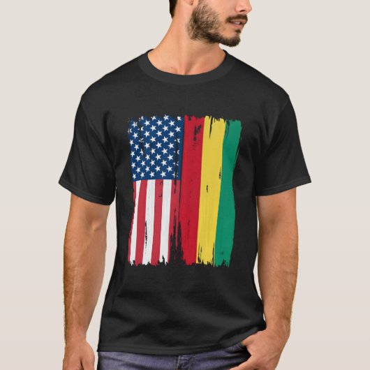 アメリカ半旗のルーツ Tシャツ (正面)