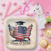 「アメリカ卒業の日」 ペーパープレート (パーティー)