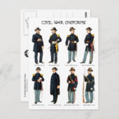 アメリカ南北戦争の軍服 ポストカード (正面/裏面)
