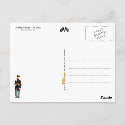 アメリカ南北戦争の軍服 ポストカード (裏面)
