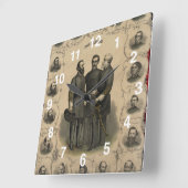 アメリカ南北戦争ヒーロー南将軍 スクエア壁時計 (傾斜)