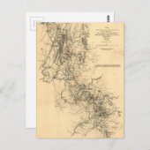 アメリカ南北戦争 アトランタ戦役地図 1864年9月1日 ポストカード (正面/裏面)