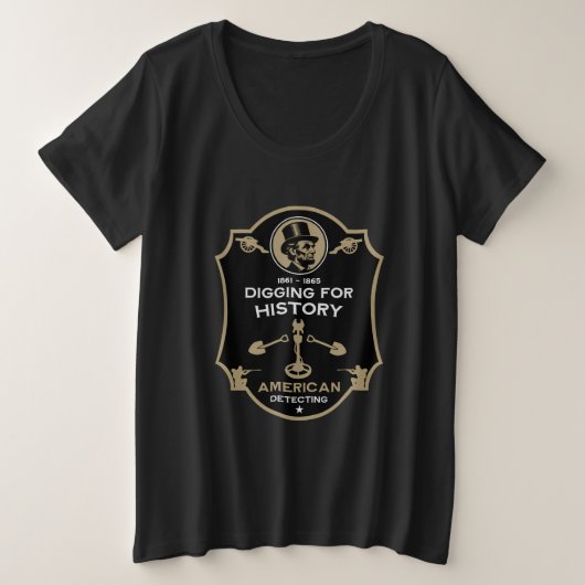 アメリカ南北戦争 メタルディテクティング プラスサイズTシャツ (デザイン正面)