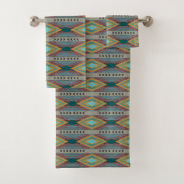 アメリカ南西部をイメージしたアートとアースカラー バスタオルセット