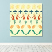 アメリカ南西部先住民部族の岩絵アート キャンバスプリント (インサイチュ (ウッドフロア))