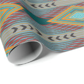 アメリカ南西部 パターンアートとアースカラー ラッピングペーパー (ロールコーナー)